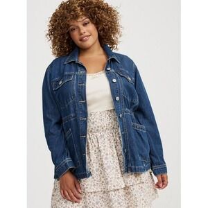 Torrid Vintage Rigid Denim Anorak Drawstring Jacket 1X